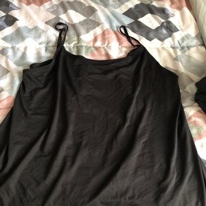 Black silk tank top